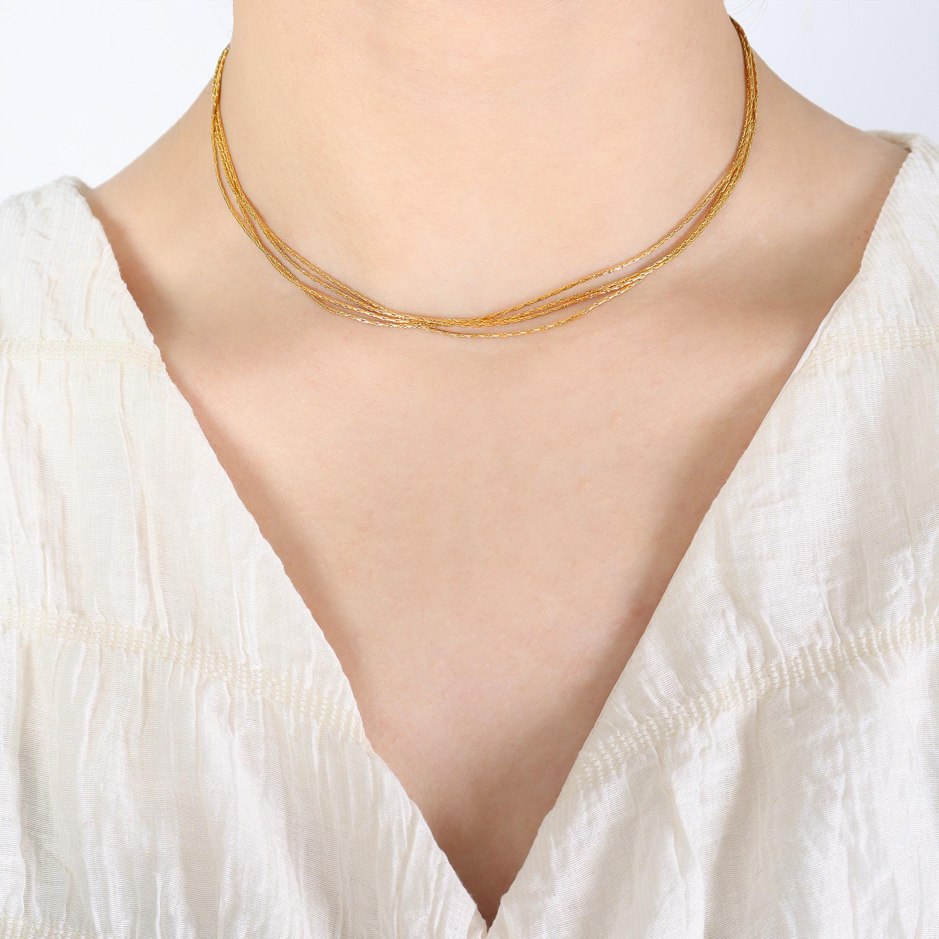 Gold-Plated Double Layer Clavicle Necklace - Fade-Resistant, Personalized Design