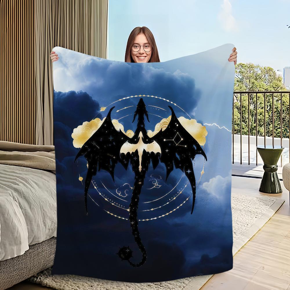 book F-Fourth W-Wing Dragon Flannel warm comfort soft plush blanket for sofa living room hogar office bedroom travel gift home