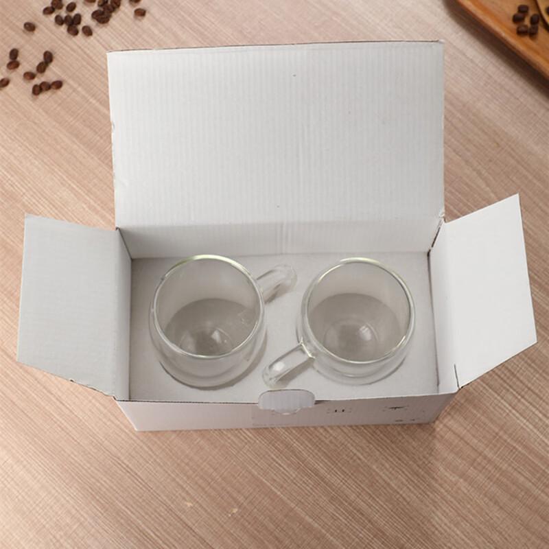 Shangqi Double-Wall Insulated Glass Coffee Cup Set with Handle