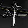6.0" Huashui FM-20 Silver Barber Scissors: Straight & Thinning Shears for Hairdressing.
