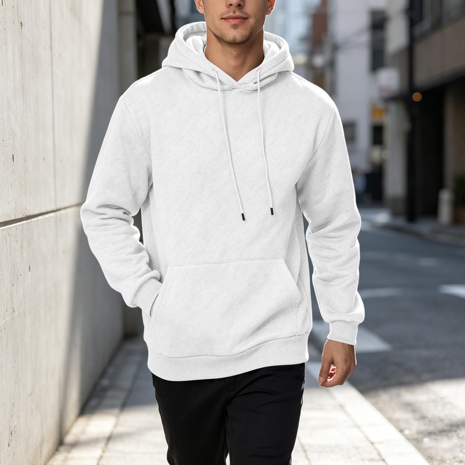 Men s Casual Loose Fit Hoodie Sweatshirt for Fall Winter Daily Wear M