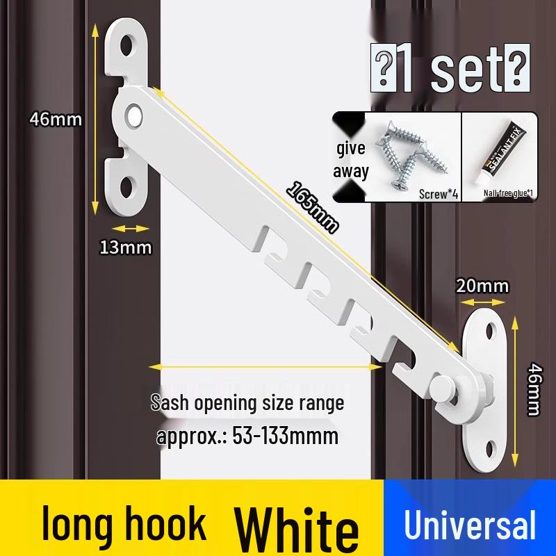 Child Safety Lock for Doors & Windows - Windproof Steel & Aluminum Alloy Support and Latch