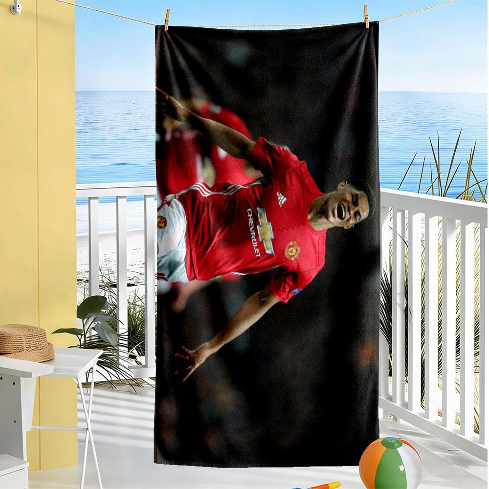 Manchester Player Action Beach Towel Super Soft Microfiber Quickdry Fabric Comfortable Lightweight Suitable for Swimming, Gym, Camping, Yoga Vacation