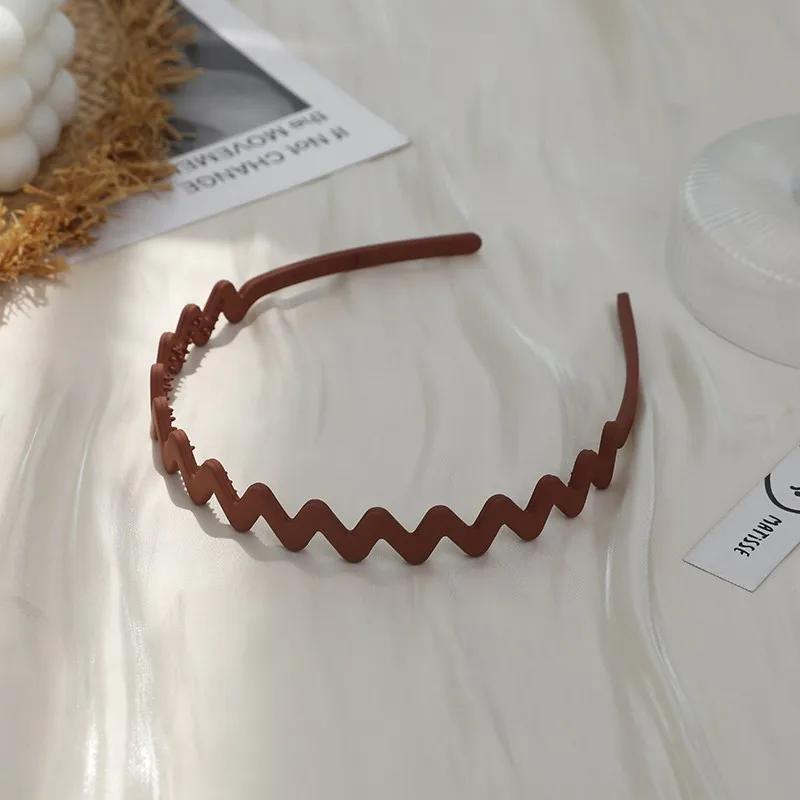 Neuer Modischer Peeling Rutschfester Harz Stirnband Einfarbig Welle Haarband Mädchen für Damen Haaraccessoires Reifen Haarband