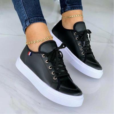 Casual Sneakers Woman Vulcanize Shoes Lace Up Femme Tenis Platform Skateboard Shoes  White Shoes For Women Zapatos Mujer