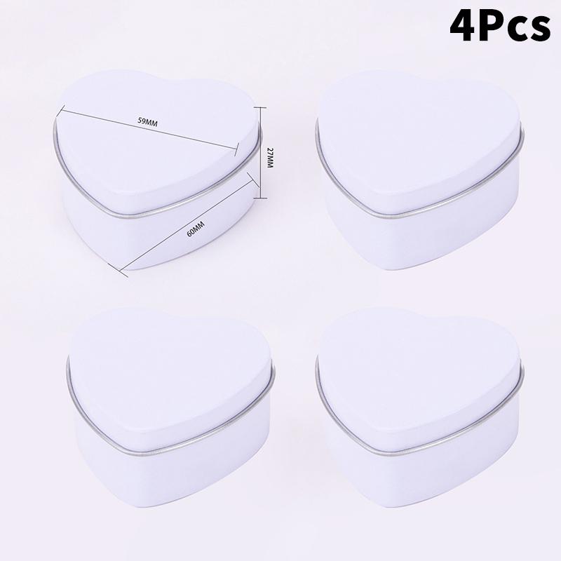 Heart-Shaped Gift Boxes, Tin Heart-Shaped Empty Jars With Lids, Mini Jewelry Boxes/Spice Boxes