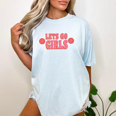 Lets Go Girls Shirt, Pastel Disco Ball Comfort Colors 1717 Tee, Trendy Country Concert Top