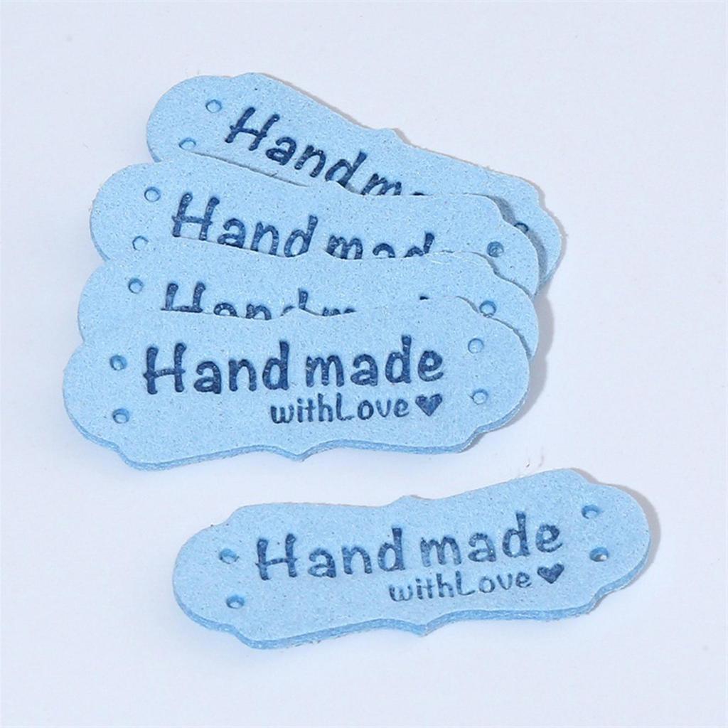 50 Pieces Handmade Labels Embossed Tag Leather Tags for Sewing Accessories