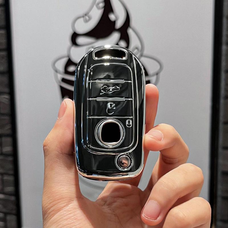 New TPU Car Flip Key Case Cover Shell Fob For Fiat Cronos Egea 500X Toro Egea Toro Nuovo Grazie Tipo For Dodge Neon Protector