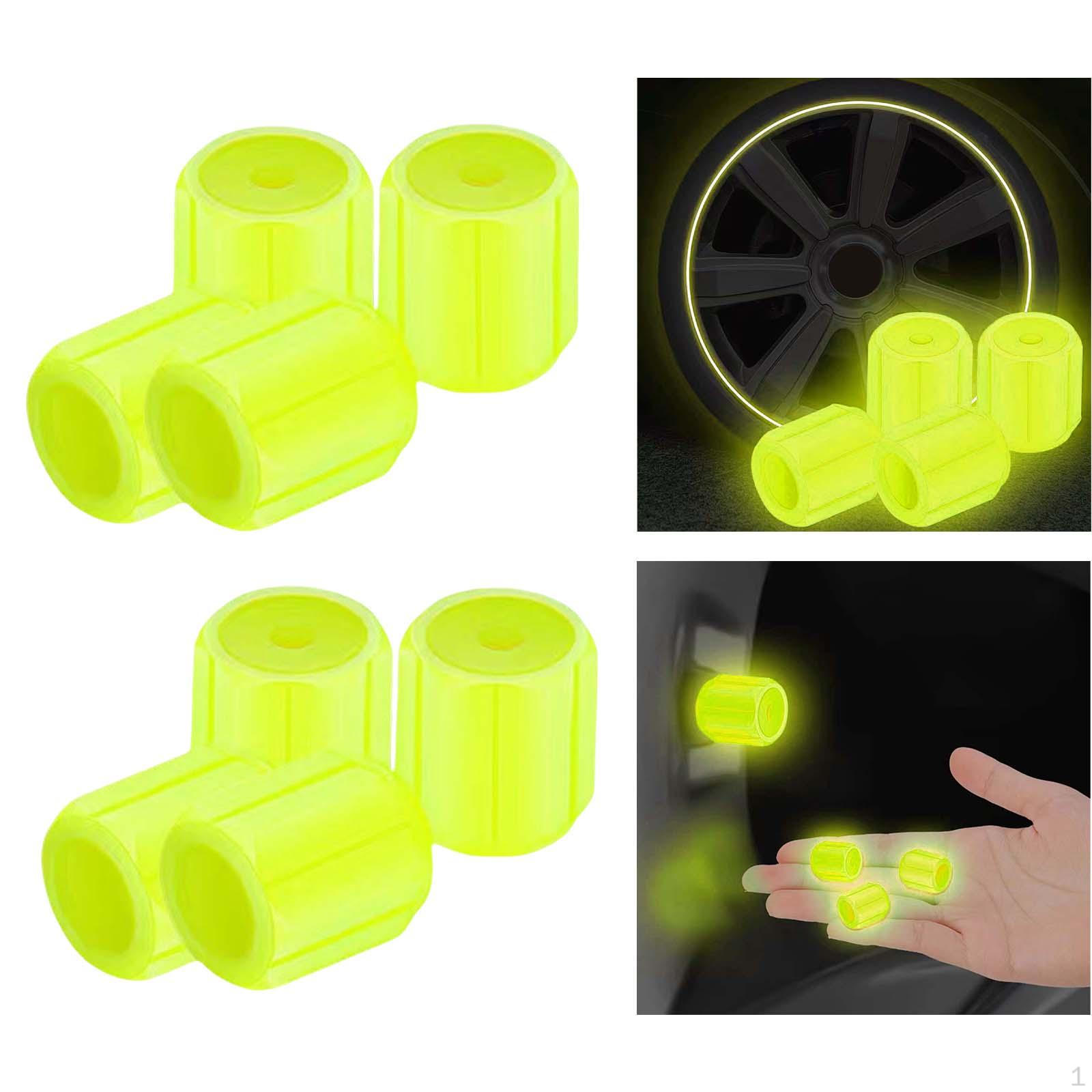 

8x Колпачки ниппелей автомобильных шин Светящиеся Велосипед для мотоцикла Желтый