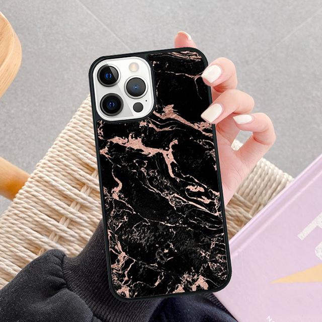 Teal Blue Gold Agate Marble Phone Case For iPhone 17 Air 13 12 14 15 16  Cover For Apple iPhone 17 Air Pro Max Plus Coque