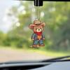 Cartoon Colorful Bear Acrylic Car Hanging Keychain Charming Interior Decoration For Vehicles