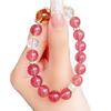 Natural Collectible Grade Strawberry Quartz10mm Women's Bracelet with Yellow Crystal Beads, Original Design