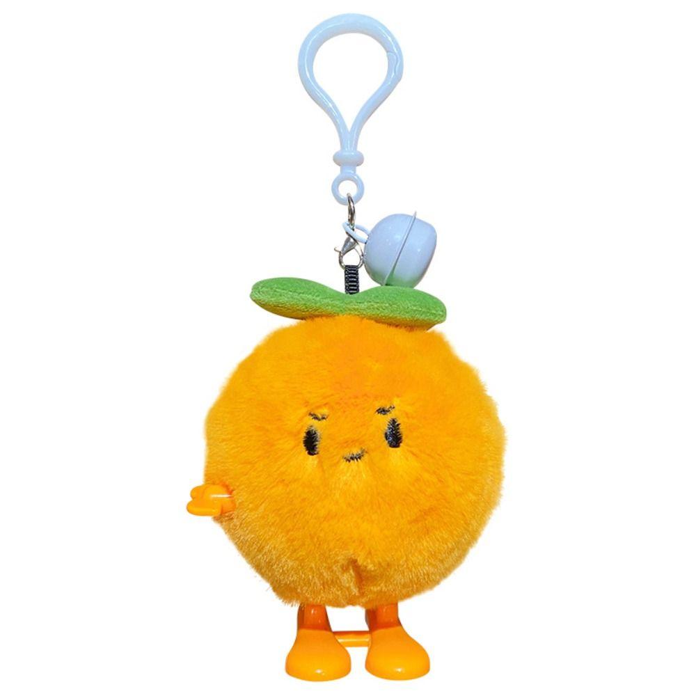 Bag Hanging Tangerine Plush Keychain Fluffy Tangerine Car Key Ring  Backpack Decor