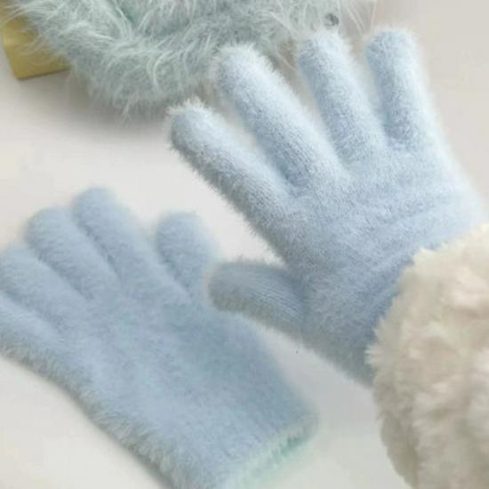 

Женские зимние велосипедные перчатки, милые без пальцев, на флисовой подкладке, плюш из искусственного кроличьего меха, стиль 2025.