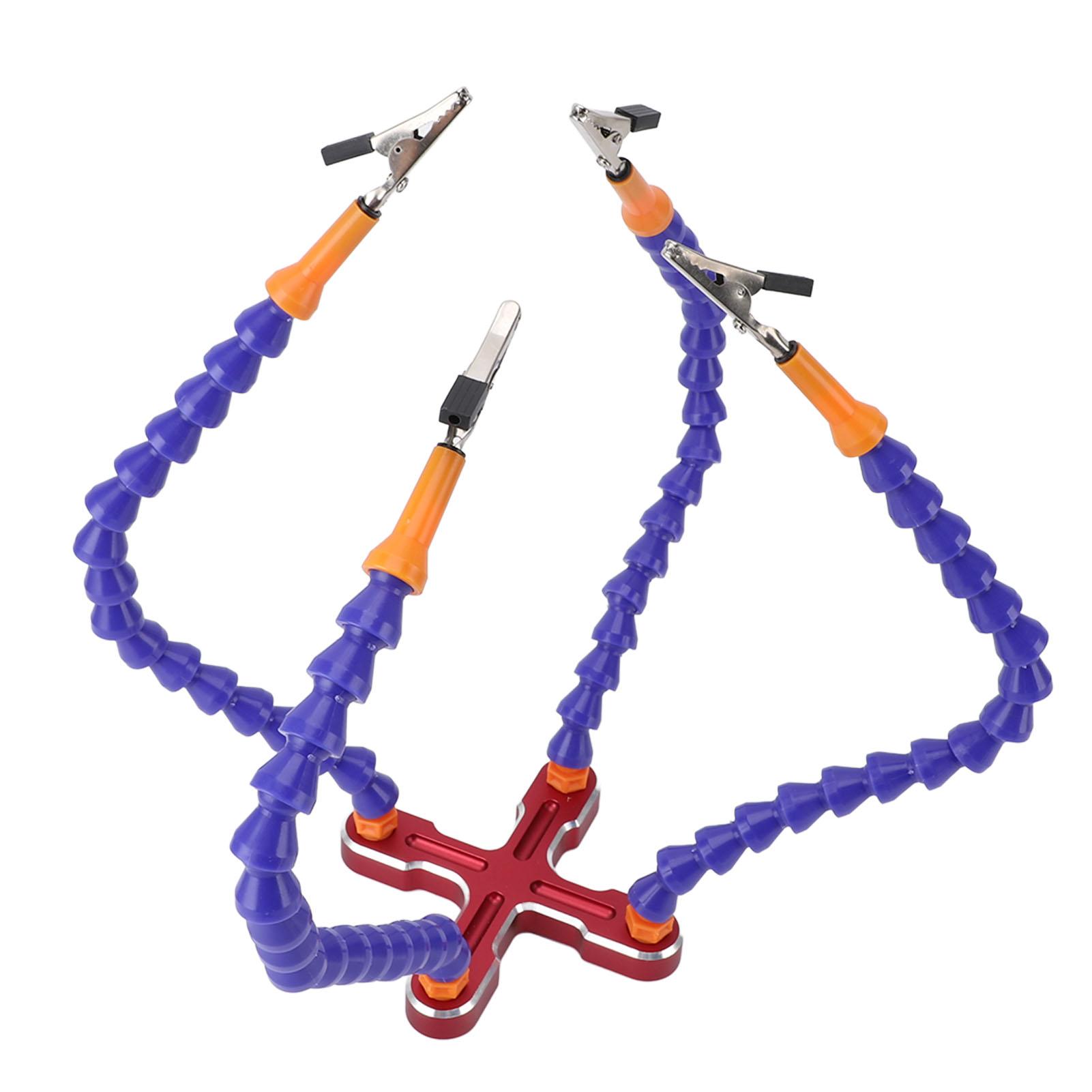 

Soldering Helping Hands 4 Flexible Arms Aluminum Alloy Base Third Hand Tools with 4pcs Clips for Assembly Repair червоний