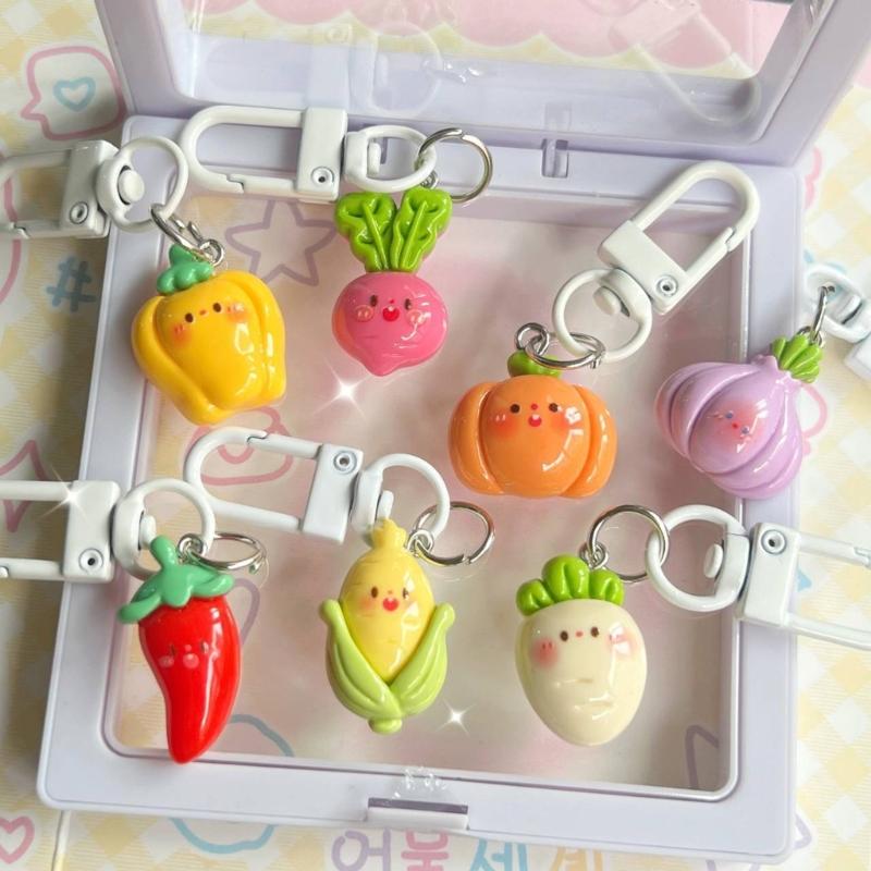 Sturdy Resin Vegetable Keychain Fashionable Phone Chain Decoration For Girls Gift Giving