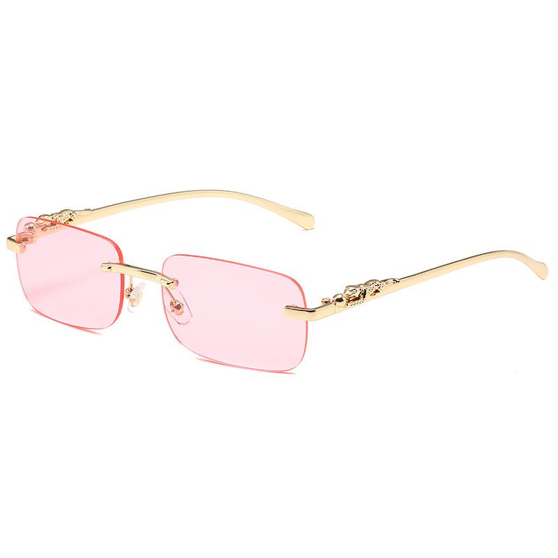 New Rimless Square Sunglasses Men's and Women's Retro Decorative Metal Sunglasses