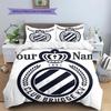 Club Brugge KV Custom Name Pattern Bedding,Quilt Set Quilt Cover Pillowcase Home Birthday Gift(1 * Duvet Cover + 2 * Pillowcase, Without Core)