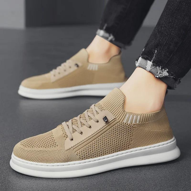 Men's Black Breathable Mesh Casual Slip-On Sports Shoes