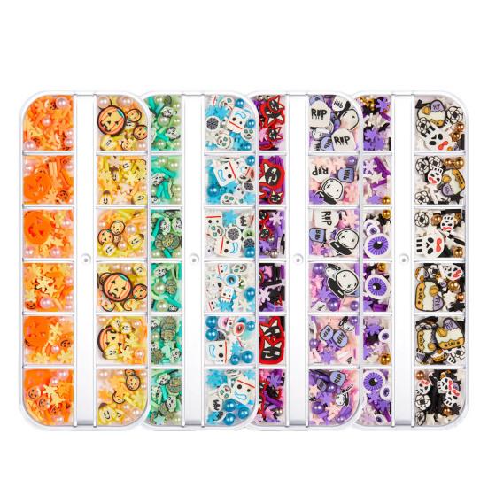 1 Box Nail Sequins Ultra-Thin Bright Color Shiny Visual Effect Enhance Atmosphere Soft Clay Halloween Themed