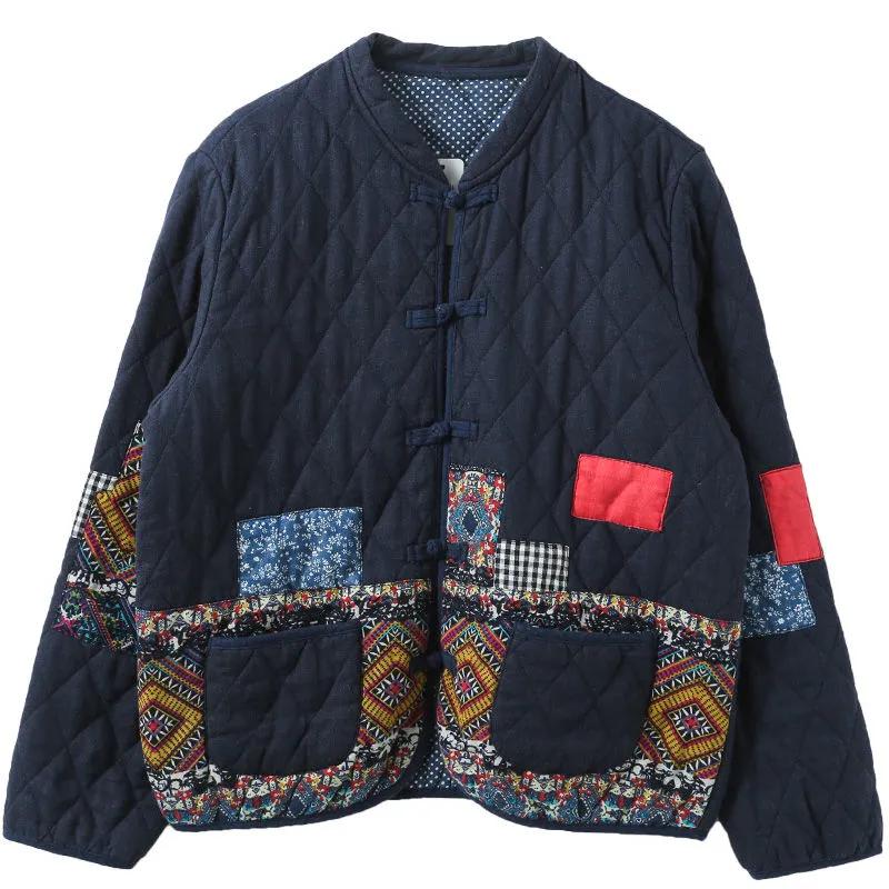 Dámska tenká jarná a jesenná bunda s kosoštvorcovým vzorom, voľná, ležérna, retro, s nášivkami, zapínanie na gombíky