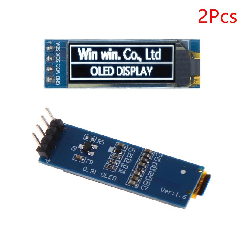 0.91 Inch I2C Iic Oled Lcd Display Module 128X32 Blue/White Color Ssd1306 Driver Ic Dc 3.3V 5V Diy Module