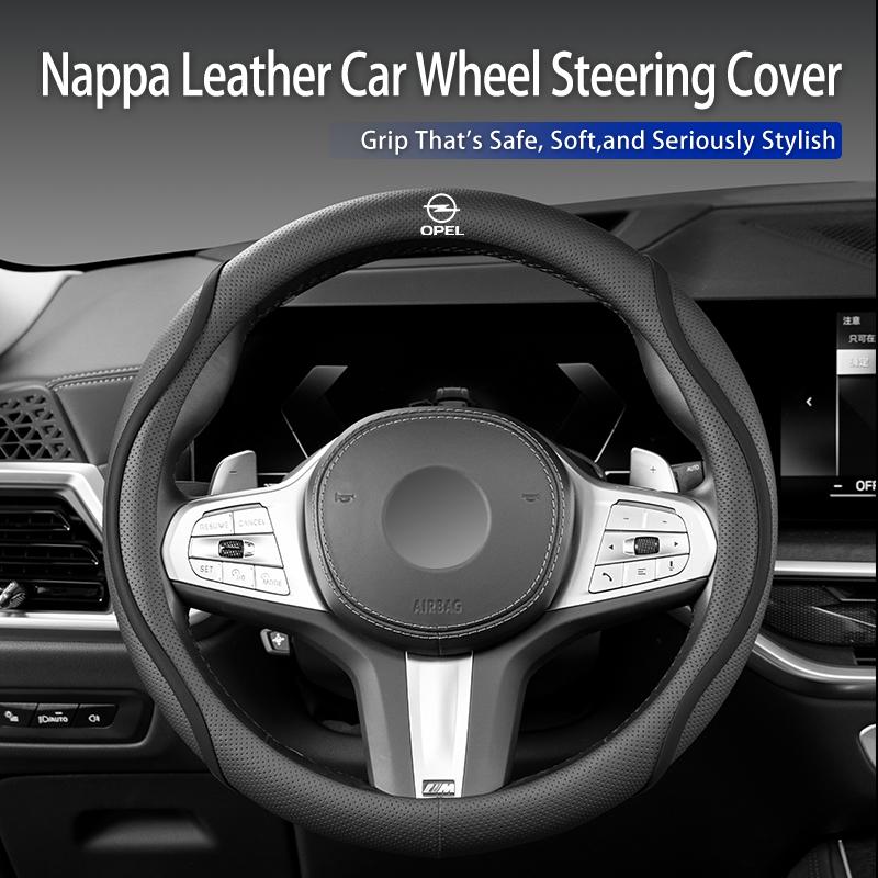 AAAYR1 Nappa Leather Car Wheel Steering Cover Non-slip Cover Accessories For Opel Corsa Astra Insignia Vectra Zafira Meriv Ampera