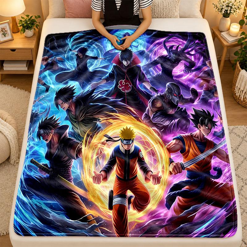 Flannel BlanketNaruto Warm Soft Throw Blanket for Indoor Sofa Bed Living Room Use