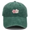 Flower Embroidery 100% Cotton Washed Cherry Blossom Cowboy Hat Summer Hat Luxury Man Hat Golf Designer Golf Women Men'S Dad Hats