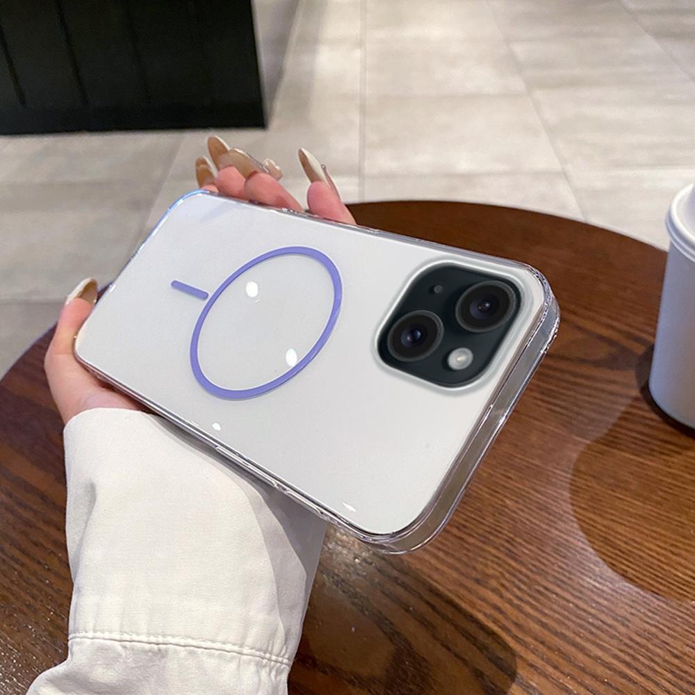 For iPhone 14/13 Case Compatible with MagSafe Clear Slim PC Phone Back Cover