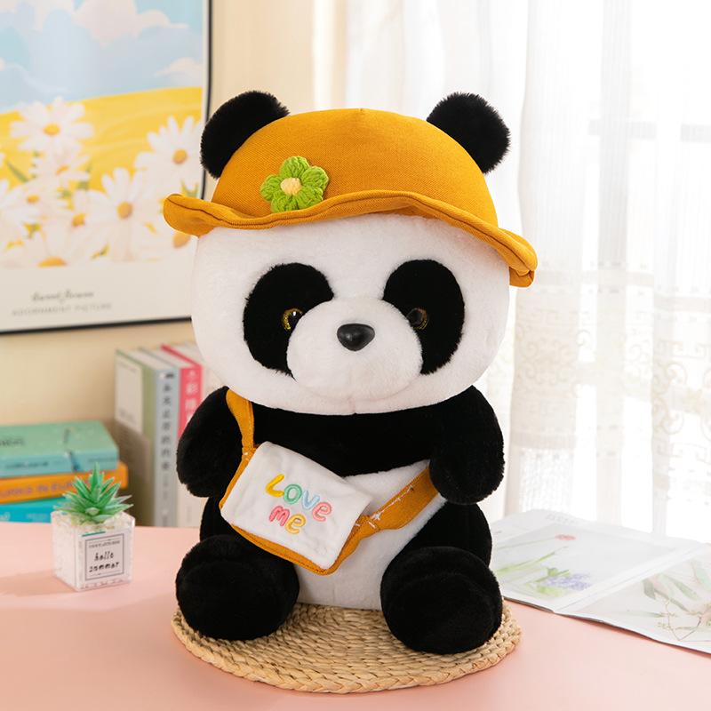 

Soft Plush Panda Doll Stuffed Animal Pillow Cute And Comfy Gift For Girls And Kids Decor Room Yellow,25cm