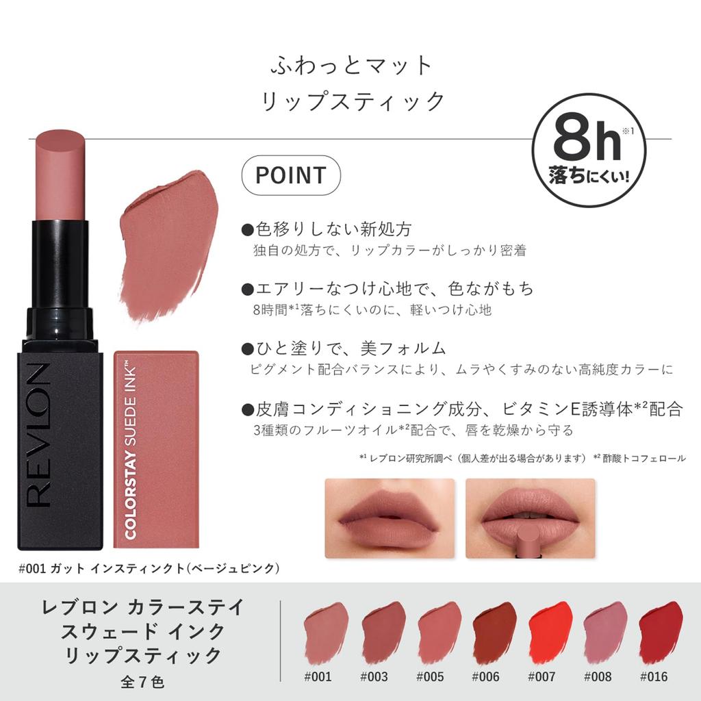 Revlon ColorStay Suede Ink Lippenstift 001 Got Instinct: Beige Rosa (für warme und kühle Hauttöne), Langanhaltend, Übertragungsresistent, Soft Matt, 2,55g