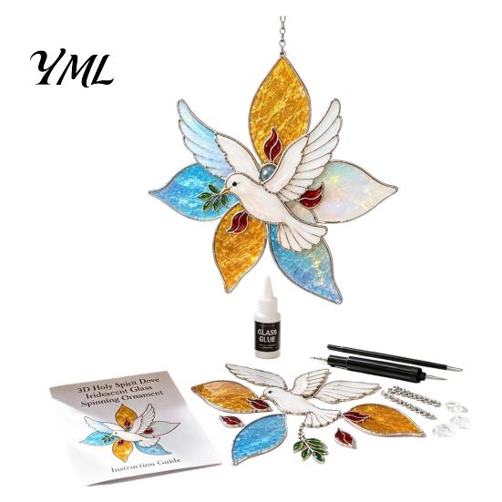 Christian Gift for Baptism Suncatcher DIY Kit, Stained Glass Style Religious Sun Catcher, Church Window Display Decor Iridescent Hanging Ornament