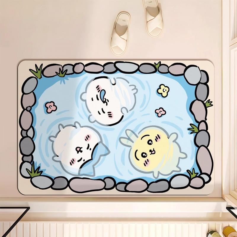Cute Cartoon Diatomite Bath Mat Bathroom Toilet Door Non-Slip Absorbent Floor Rug In Multiple Designs