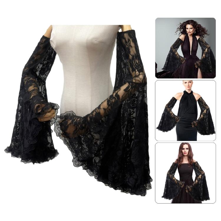 Lightweight Mesh Gothic Gloves Elbow Length Lace Arm Sleeves Women Costume Accessories Halloween Outfit