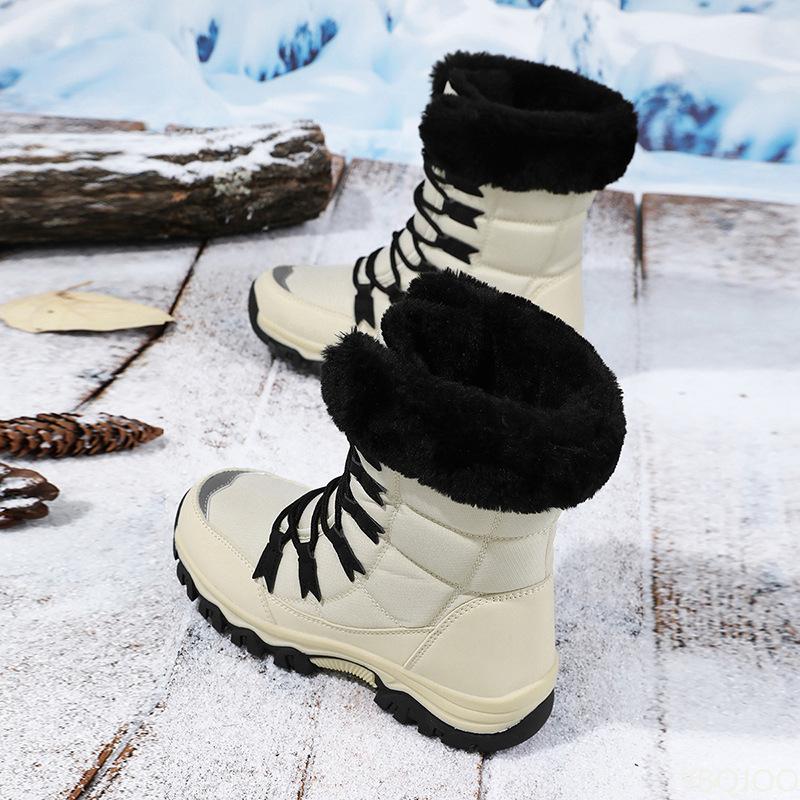 Fashion Winter anti cold warm snow boots for women thick straps simple comfortable midsole anti slip wear-resistant cotton shoes