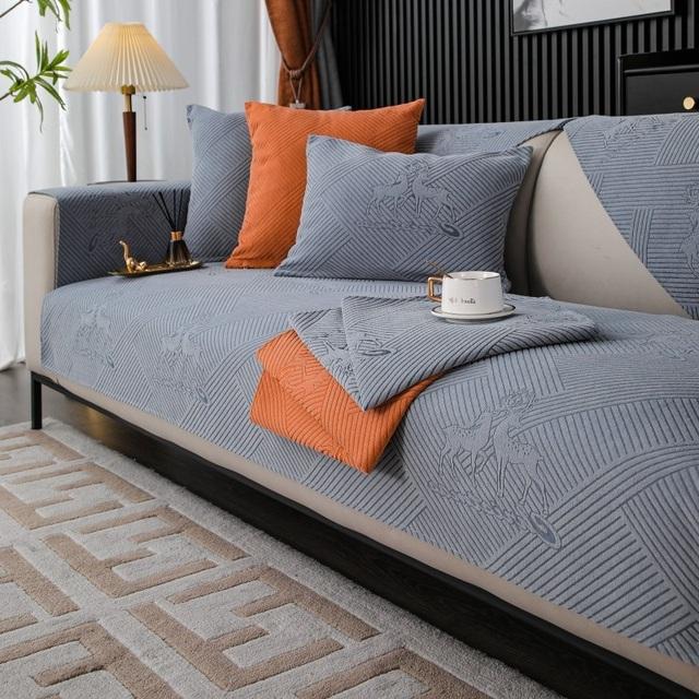 

Universal Non-Slip Sofa Towel Chenille Couch Cover Fawn Animal Sofa Mat for Living Room 70x70cm 1pc A