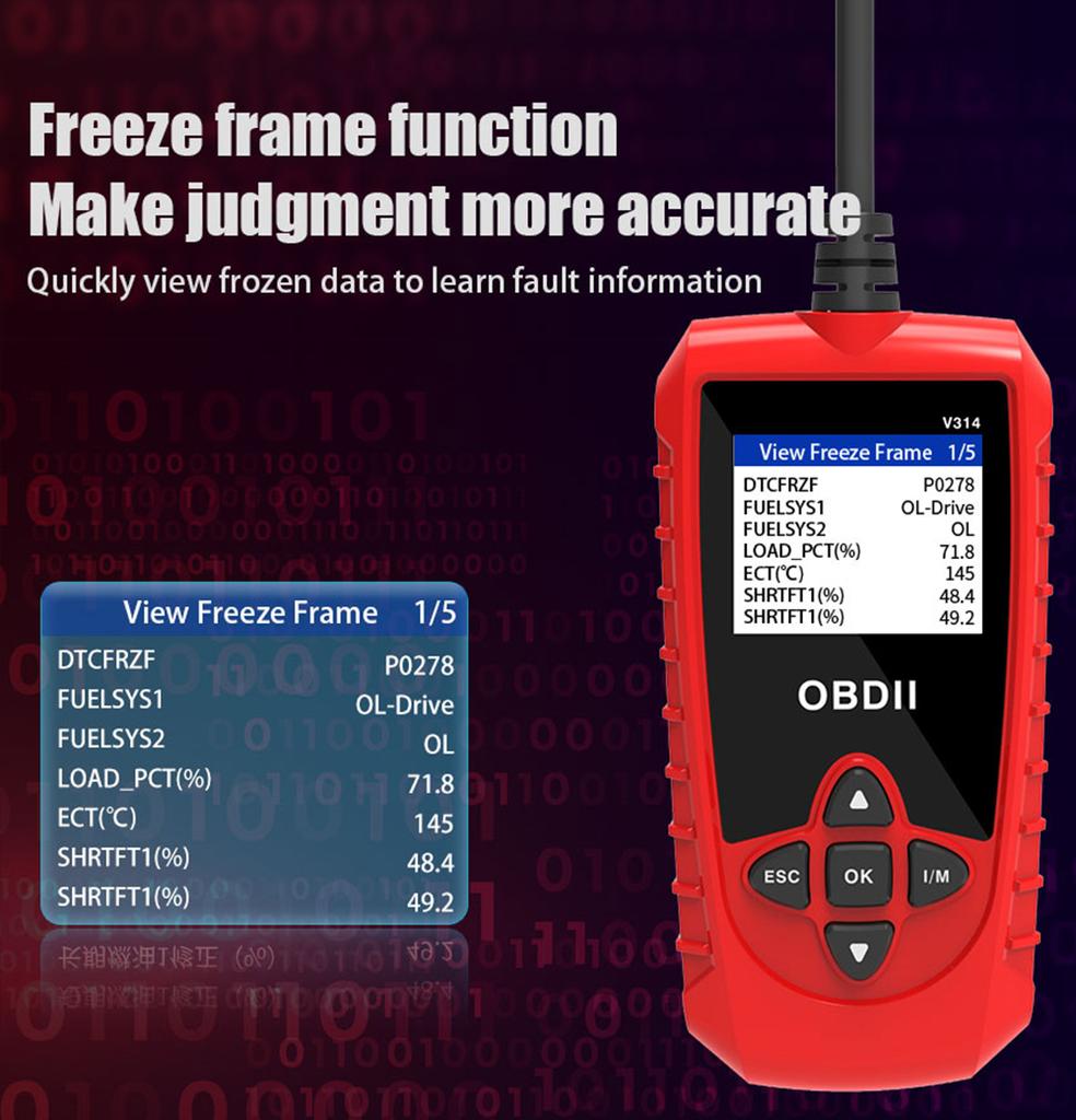 V314 OBD2 Scanner Car Diagnostic Tool Engine Fault Date Stream Car Code Reader Clear Code System Auto Check