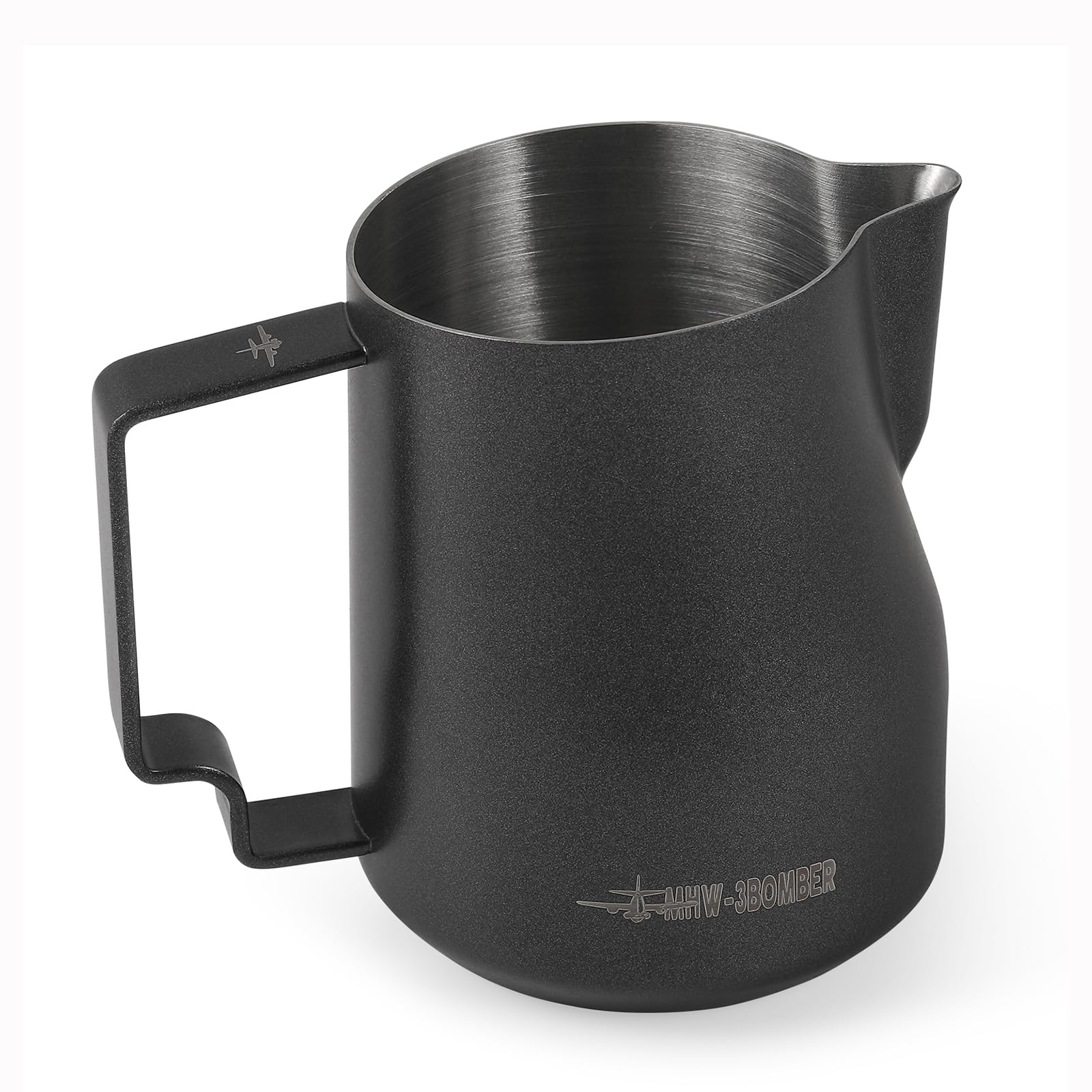 

Питчер для молока MHW-3BOMBER 350 мл из нержавеющей стали, термостойкий, для взбивания и латте-арта (Матовый черный) P6007MB-OS