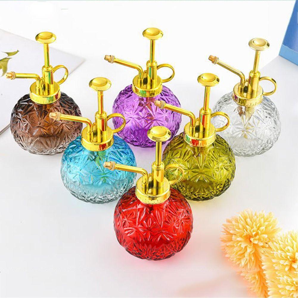 Embossed Glass Plant Sprinkler Kettle Candy Colored Watering Pot Watering Spray Bottle  Garden Tool