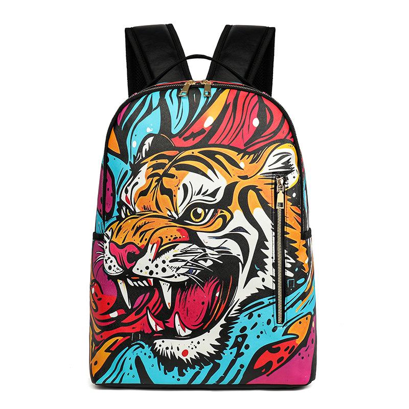 New camouflage color matching shark student schoolbag digital printing large capacity animation backpack backpack