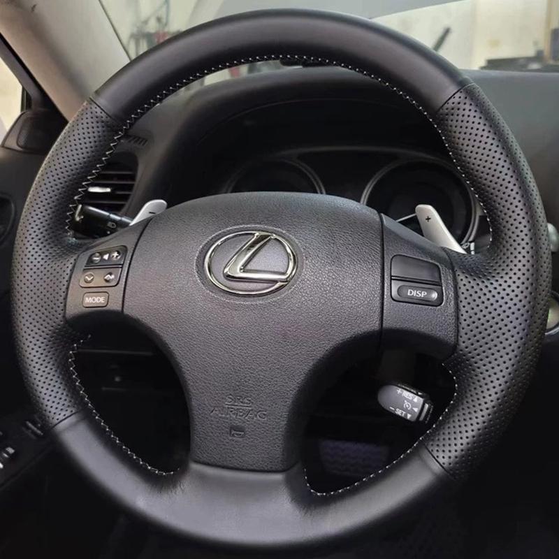 

Чорна ШІ-шкіра ПУ Ручна прошивка Обкладинка на кермо автомобіля для Lexus IS IS250 IS250C IS300 IS300C IS350 IS350C F SPORT Red Blue Thread