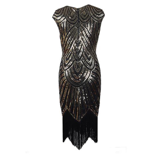 Dress Tassels O-Neck Women Fashion Sleeveless Dress for Banquet