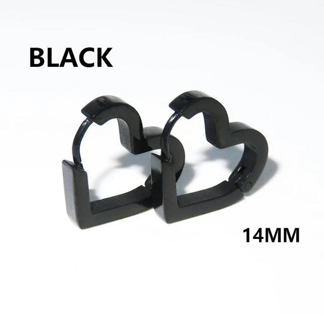 Fashion Black Hoops Earring for Men Geometric Rectangular Hexagon Triangle Pentagram Square Hoop Earring Women Jewelry