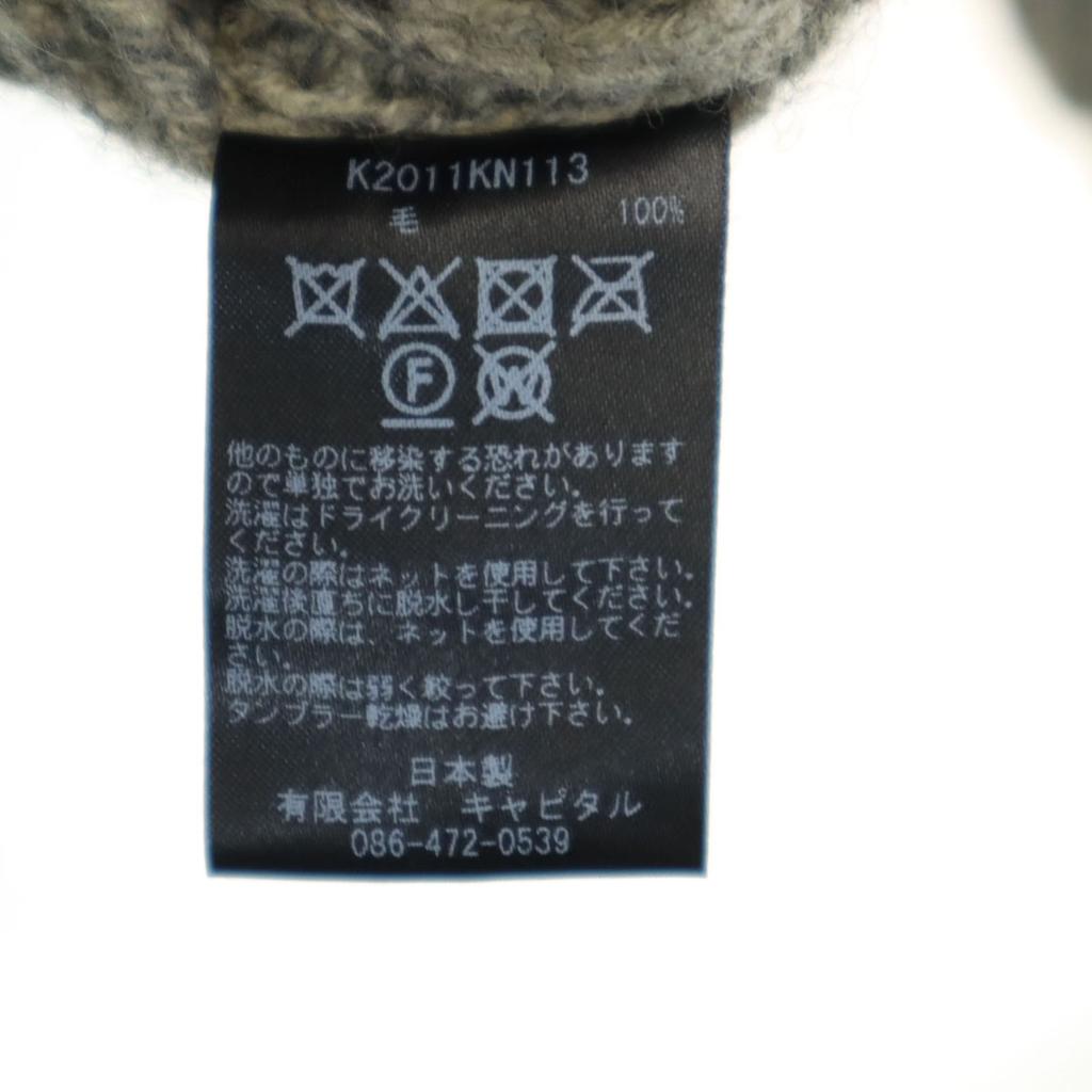 Unused KAPITAL Made In Japan Long Sleeve Low Gauge Sweater 3 Gray Knit Men's Used