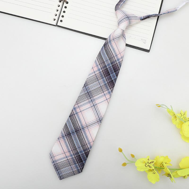 Jk Small Tie Female College Style Lazy Japanese Plaid Uniform Shirt Tie Student Ins Men'S And Women'S Short Styles Free Of Charge
