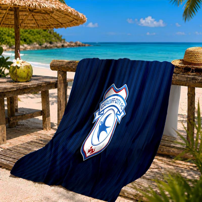 Cardiff Fc Clublogo Strandlaken Microvezel Strandlaken, Lichtgewicht en Sneldrogend, voor Zomervakantie, Zwembad Fan Verjaardagscadeau