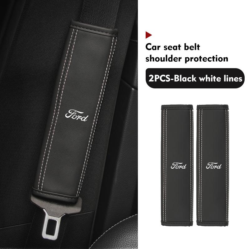Carbon Fiber Seat Belt Shoulder Guard Trim Edge Long Service Life For Ford mk2 mk3 Ranger Mondeo mk4 S-MAX Kuga Mustang Fusion