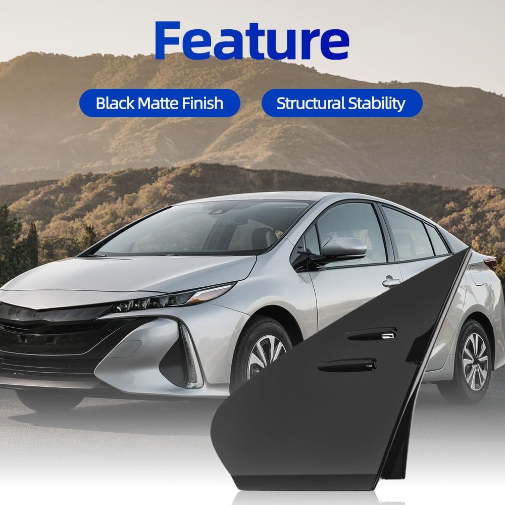 Side View Mirror Fender Corner Cover Trim, Corner Triangle Fender Cover, Replaces 60118-47030, 60117-47030, Compatible with Toyota Prius 2016-2020, 1